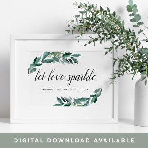 Abundant Foliage Wedding Sparker Sendoff Sign