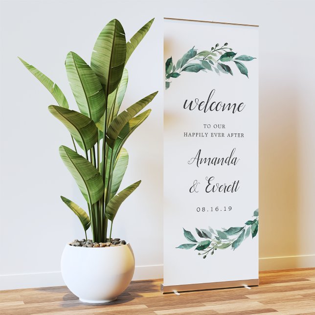 Abundant Foliage Wedding Welcome Retractable Banner (Creator Uploaded)