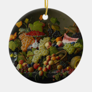 Abundant Fruit, 1858 (oil on canvas) Ceramic Tree Decoration