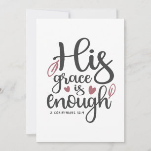 Abundant Grace - 2 Corinthians 12:9 Christian  Thank You Card