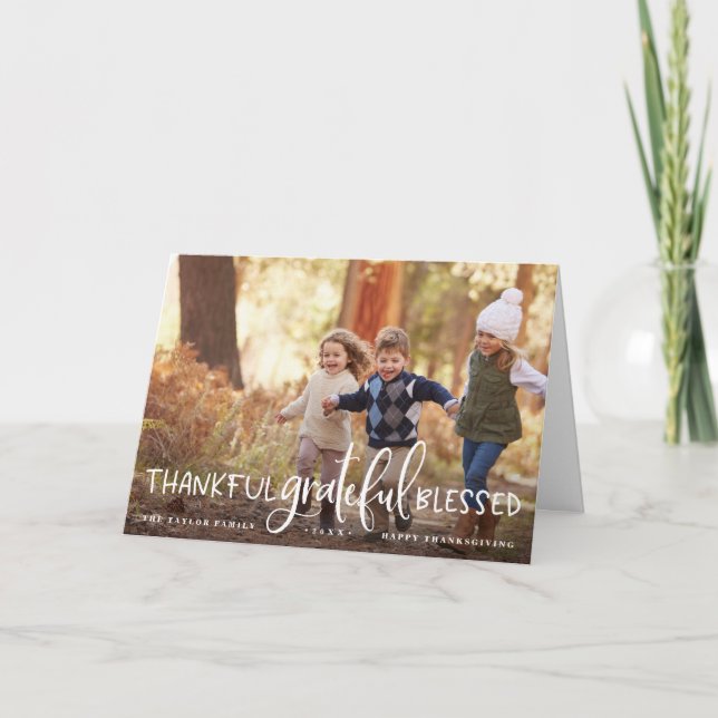 Abundant Gratitude | Thanksgiving Photo Card (Front)