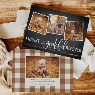 Abundant Gratitude Thanksgiving Photo Collage Card