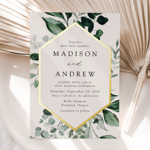 Abundant Greenery Cream and Gold Frame Wedding