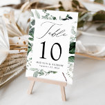 Abundant Greenery Personalised Wedding Table Number<br><div class="desc">Elegant,  botanical wedding table cards featuring the table number,  your names,  and wedding date nestled in a rectangular frame surrounded by eucalyptus,  ferns,  and other rich greenery. Personalise the number for each table card and add it to your cart. Designed to coordinate with our Abundant Greenery wedding collection.</div>