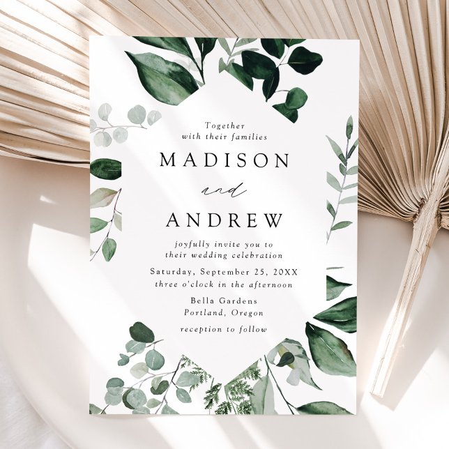 Abundant Greenery Wedding Invitation (Creator Uploaded)
