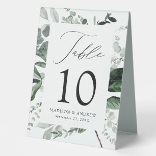 Abundant Greenery Wedding Table Number