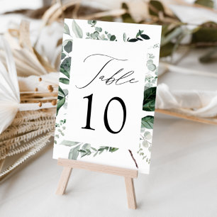 Abundant Greenery Wedding Table Number