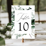 Abundant Greenery Wedding Table Number Card<br><div class="desc">Elegant,  botanical wedding table cards featuring the table number nestled in a rectangular frame surrounded by eucalyptus,  ferns,  and other rich greenery. Personalise the number for each table card and add it to your cart. The 5x7 table numbers were designed to coordinate with our Abundant Greenery wedding collection.</div>