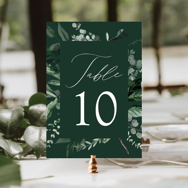 Abundant Greenery Wedding Table Number Card (Creator Uploaded)