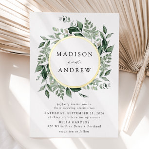 Abundant Greenery Wreath Wedding Gold