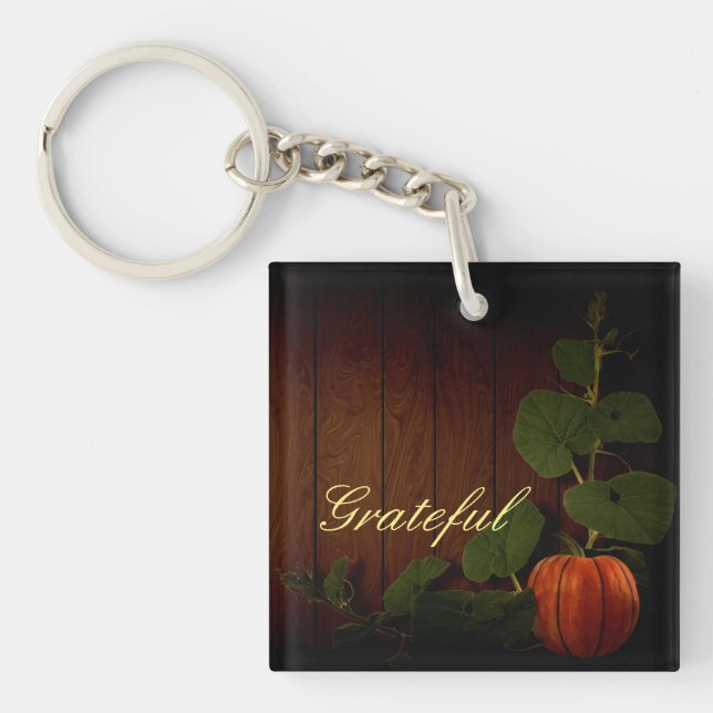 Abundant Harvest Pumpkin Thanksgiving Key Ring (Front)