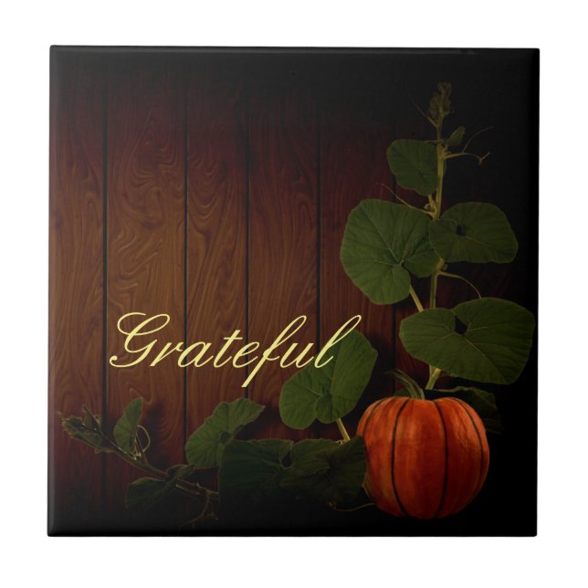Abundant Harvest Pumpkin Thanksgiving Tile (Front)
