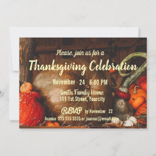 Abundant Harvest Thanksgiving Custom Invitation