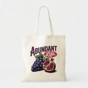 Abundant Life Grapes Pomegranate Retro Tee Tote Bag
