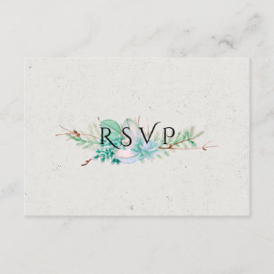 Abundant Love - Succulent Bouquet Wedding RSVP