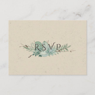 Abundant Love - Succulent Bouquet Wedding RSVP Card
