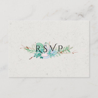 Abundant Love - Succulent Bouquet Wedding RSVP Card