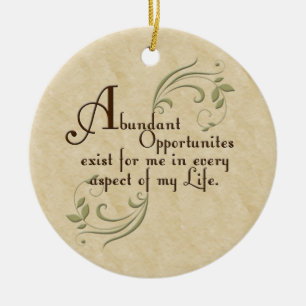 Abundant Opportunities Affirmation Ornament