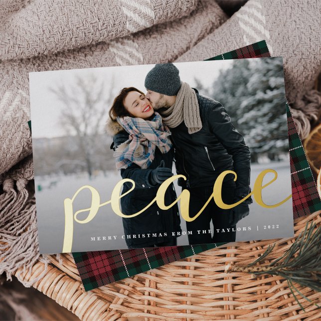 Abundant Peace | Horizontal Photo Foil Holiday Card (Creator Uploaded)
