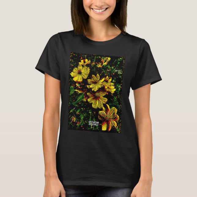 Abundant Permaculture Kitchen Garden Plants Nastur T-Shirt (Front)