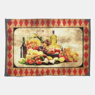 Abundant Table Distressed Digital Tea Towel