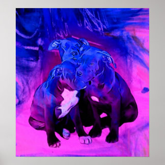 Abused Pit Bull Puppy Dogs, Faith, Hope, & Charity Poster