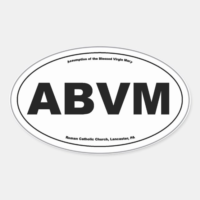 ABVM Oval Sticker (Assumption of the Blessed Virgi (Front)