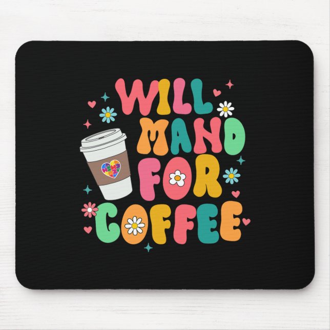 Aby Sped Autism Awareness Coffee Lover Will Mand F Mouse Mat (Front)