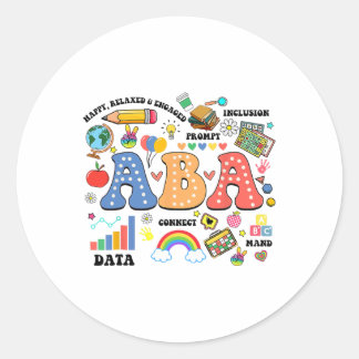 Aby Therapist Behaviour Analyst Autism Therapy Rbt Classic Round Sticker
