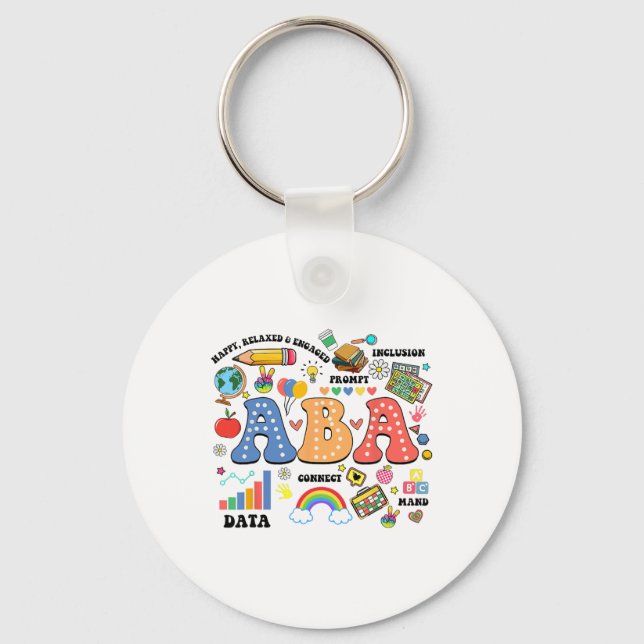 Aby Therapist Behaviour Analyst Autism Therapy Rbt Key Ring (Front)