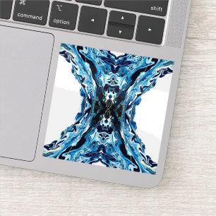 Abyss Blue Abstract Acrylic Paint Pour Fluid Art