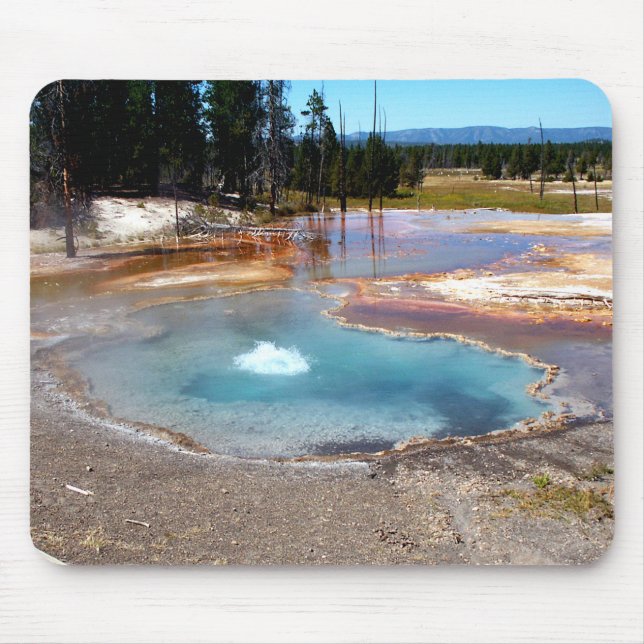 Abyss Pool Hot Springs Yellowstone National Park Mouse Mat (Front)