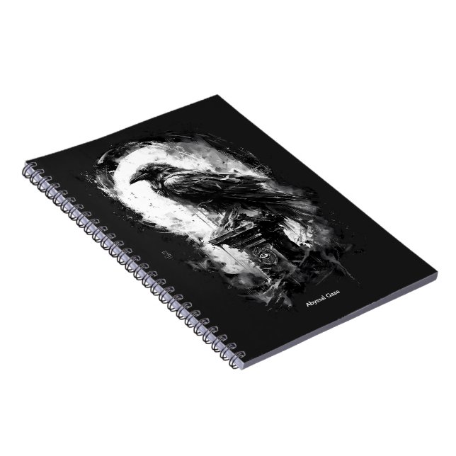 Abyssal Gaze Heavy Metal Raven Skull Notebook (Right Side)