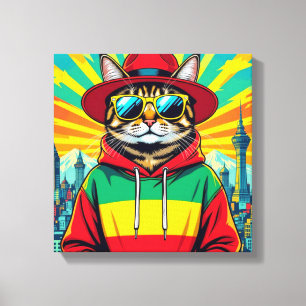 ABYSSINIAN-BIG CITY CAT CANVAS PRINT
