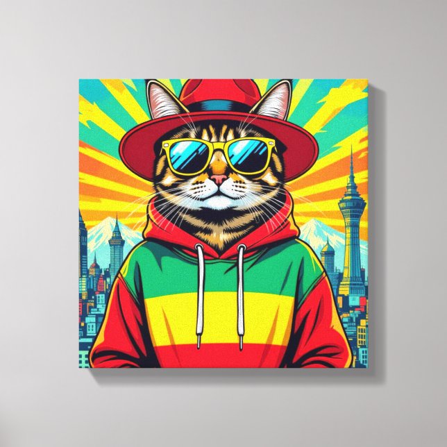 ABYSSINIAN-BIG CITY CAT CANVAS PRINT (Front)