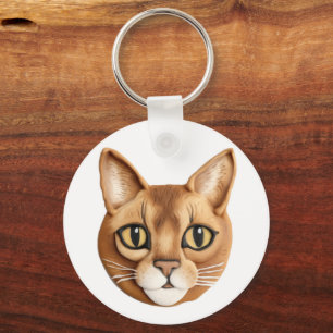 Abyssinian Cat 3D Inspired Key Ring