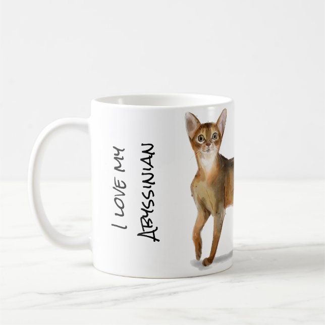 Abyssinian Cat Coffee Mug (Left)