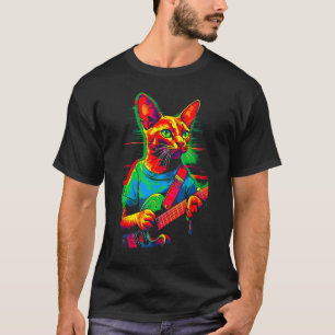 Abyssinian Cat Guitar T-Shirt