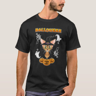 Abyssinian Cat I Happy Halloween T-Shirt