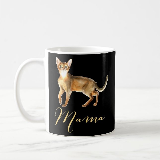 Abyssinian Cat Mama Cat Mum Cat Mummy Present Kitt Coffee Mug (Left)