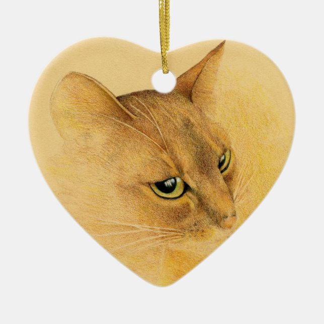 Abyssinian Cat Ornament (Front)
