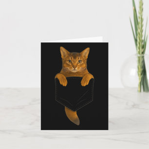 Abyssinian Cat Pocket Funny Gifts Cat Mum Cat Dad  Card