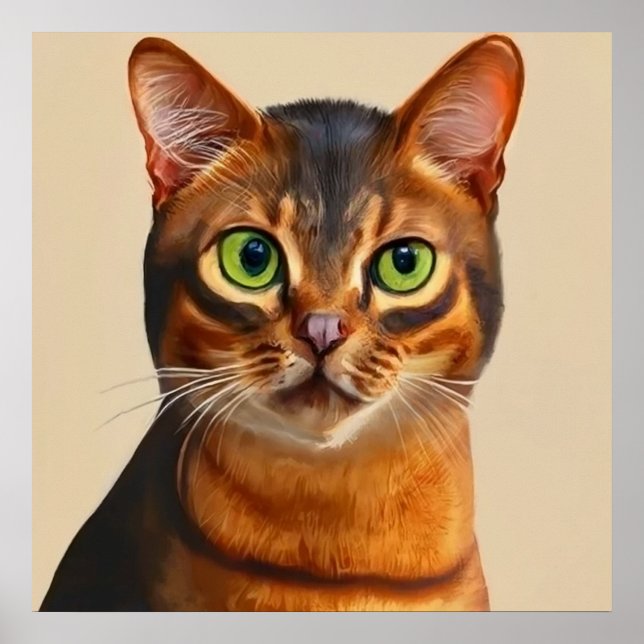 Abyssinian - Cat Portrait Poster (Front)