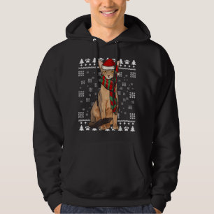 Abyssinian Cat Santa Hat Xmas Ugly Christmas Hoodie