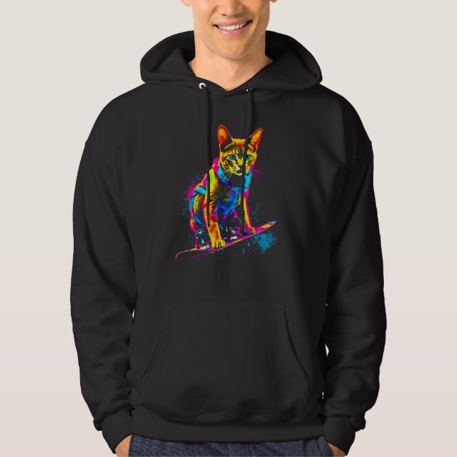 Abyssinian Cat Snowboard Hoodie (Front)