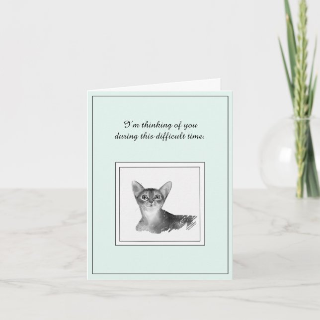 Abyssinian Cat Sympathy Card (Front)