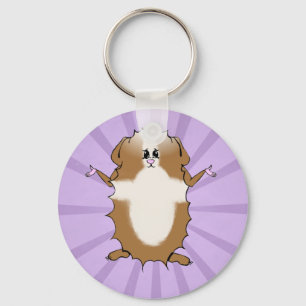 Abyssinian Guinea Pig Comic Key Ring