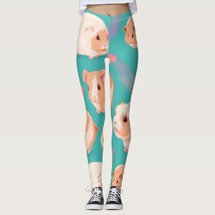 Abyssinian Guinea Pig Pastel Colourful Pattern Leggings