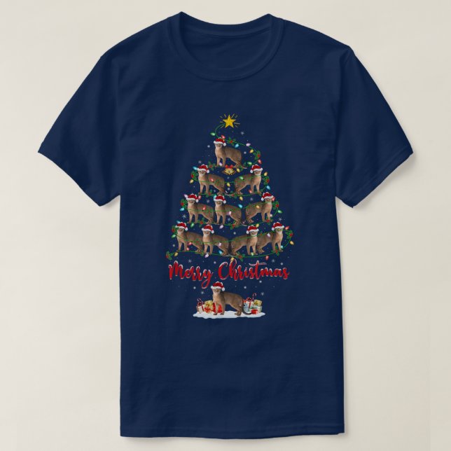 Abyssinian Lover Matching Santa Abyssinian Christm T-Shirt (Design Front)