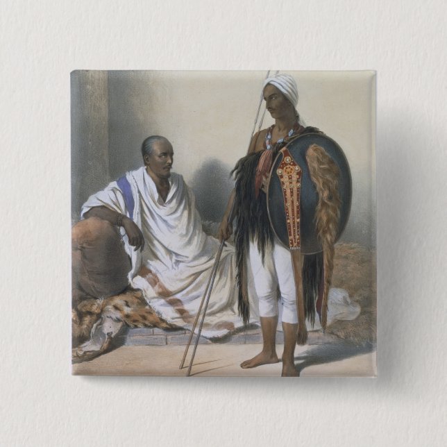 Abyssinian Priest and Warrior, illustration from ' 15 Cm Square Badge (Front)